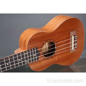 Ukulele con motivo circolare in palissandro sapele